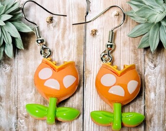 Retro Gamer Flower Earrings
