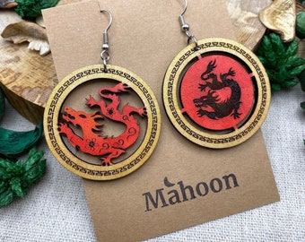 Dragon Earrings, Chinese Dragon Jewelry