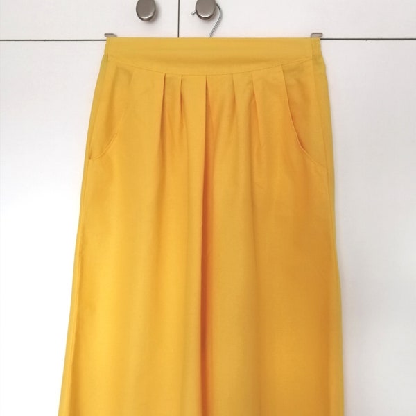 Cotton vintage skirt, Littlewoods vintage golden yellow skirt