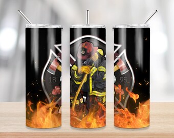 Firefighter Tumbler Png,20 oz Skinny Tumbler Design Sublimation, Tumbler Png, Sublimation tumbler designs downloads, USA tumbler, fire