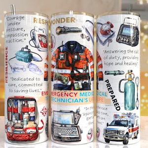 EMT (Emergency Medical Technician) 20oz Skinny Tumbler Sublimation Designs, EMT PNG File Digital Download,tumbler png