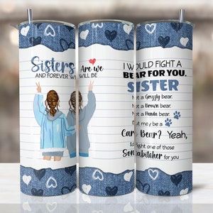 Schwester Becher, To My Sister Becher, Becher Sublimation Design Downloads |20oz Skinny Tumbler | Digitaler Download, Waterslide Sublimation