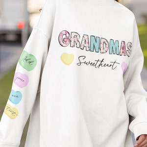 GRANDMAS SWEETHEART, add your own names | digital download, t-shirt jumper png, Valentine sublimation