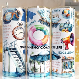 Swimming coach life 20oz Skinny Tumbler Sublimation Designs, Swimming coach life PNG File Digital Download,Swimming coach lifePNG