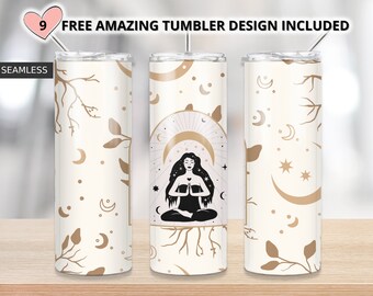Celestial Afirmações Positivas Tumbler Design Seamless Sublimation Designs Downloads - Skinny 20oz - PNG 2022