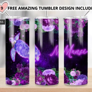 Fügen Sie Ihren eigenen Text hinzu, Meeresschildkröte Ozean Becher, Unterwasser 20 Unzen Skinny Tumbler Sublimation Designs download, Becher PNG Datei digitaler Download