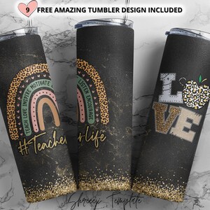 Teacher life Tumbler gold Design |Sublimation Designs Downloads - 20 oz skinny tumbler sublimation image Design - PNG 2022, Mom life tumbler