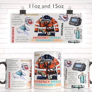 Emergency medical life Mug Sublimation Template - Sublimation Designs -11Oz Mug -15Oz Mug Mug Templates - Cricut Mug Press Designs Wrap