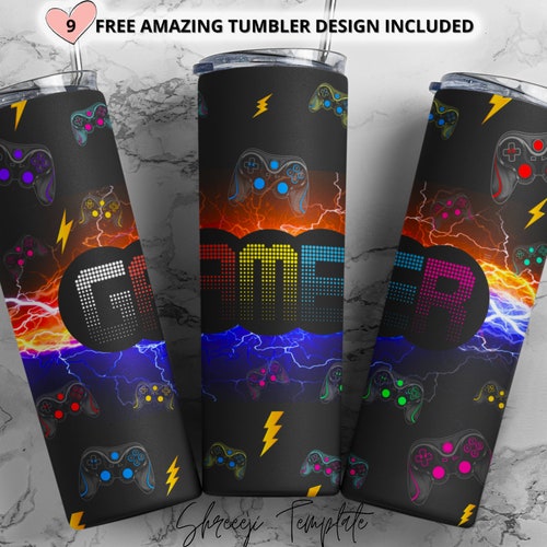 Gamer Girl Tumbler Sublimation Designs Download PNG Game Etsy