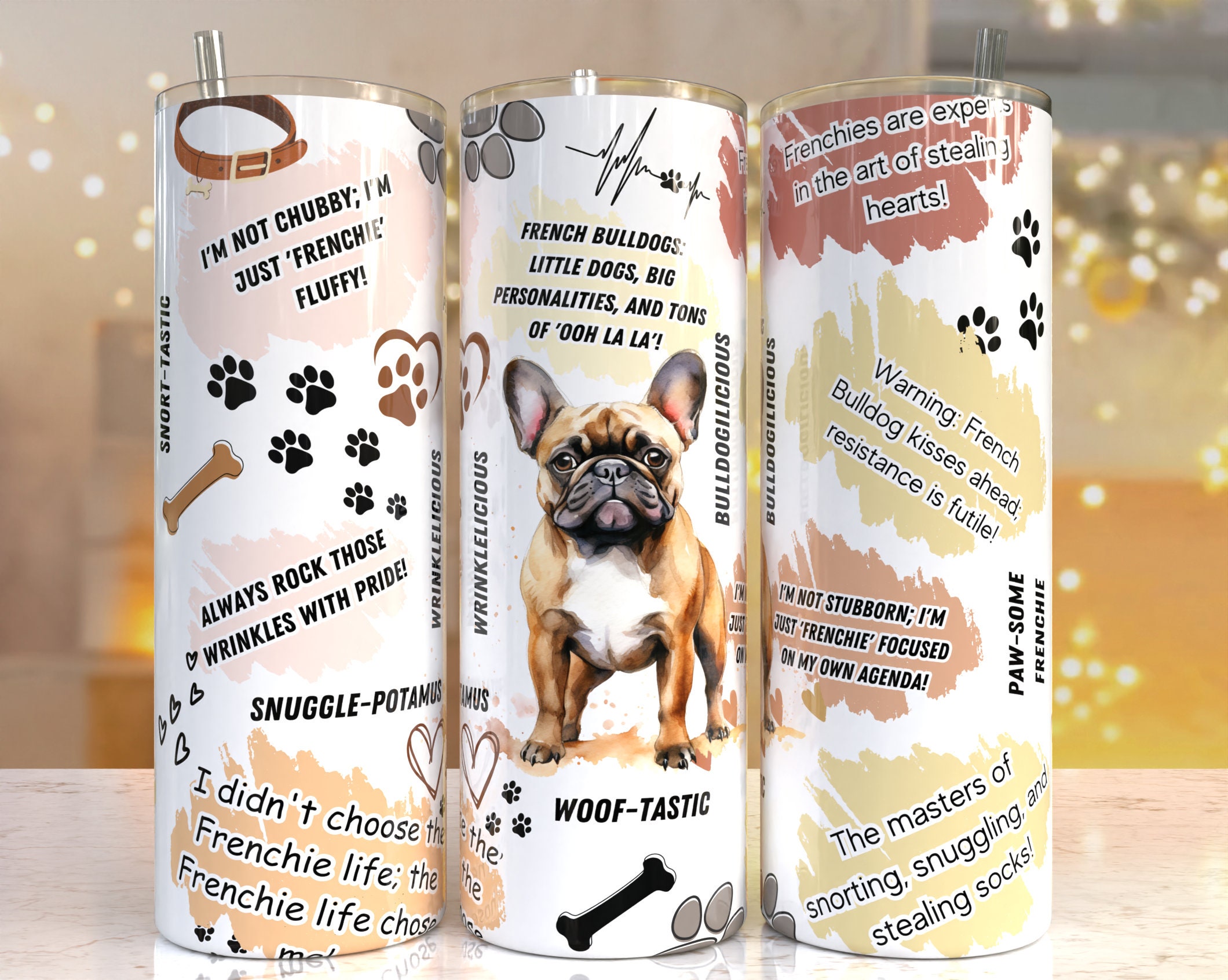Cute Black White Pied Frenchie French Bulldog Gift Wrap Thick Wrapping  Paper Christmas Holiday Party Decoration (12 foot x 30 inch roll)