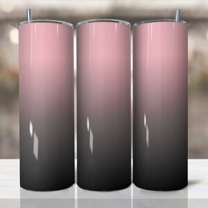 Blush black Ombre Tumbler PNG, 20 oz Skinny Tumbler, Ombre Sublimation Design, Digital Download, Gradient Tumbler PNG, Waterslide Wrap File