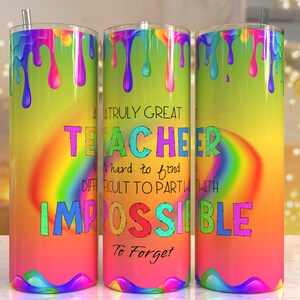 Teacher life Rainbow Tumbler Design | Sublimation Designs Downloads - 20 oz skinny tumbler sublimation image Design - Teacher tumbler wrap