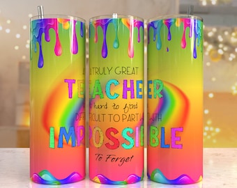 Teacher life Rainbow Tumbler Design | Sublimation Designs Downloads - 20 oz skinny tumbler sublimation image Design - Teacher tumbler wrap