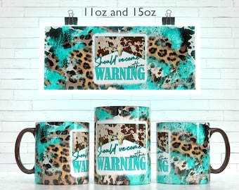Western leopard Mug Sublimation Template - Sublimation Designs -11Oz Mug -15Oz Mug PNG Mug Templates - Cricut Mug Press Designs Wrap
