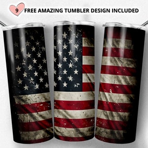 USA flag sublimation tumbler |American flag USA | Sublimation Designs Downloads - 20 oz tumbler template sublimation image Design