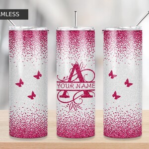 Monogram Tumbler Design letter A | Sublimation Designs Downloads - 20 oz skinny tumbler sublimation image Design, A initial tumbler, A PNG image 1