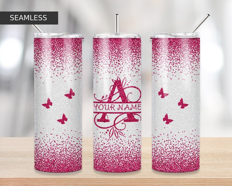 Monogram Tumbler Design letter A | Sublimation Designs Downloads - 20 oz skinny tumbler sublimation image Design, A initial tumbler, A PNG image 1