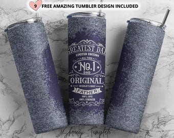 Vatertag Becher Wrap, Holz Becher Wrap, 20 Unzen Skinny Becher Sublimation Design Downloads, beste Dad Jeans Becher png Dad Jeans Becher