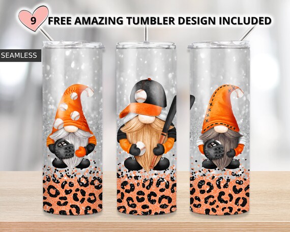 Gnome Baseball tumbler,Gnome leopard 20oz Skinny Tumbler Sublimation Designs Tumbler for Straight/Tapered PNG File Digital Download,Baseball