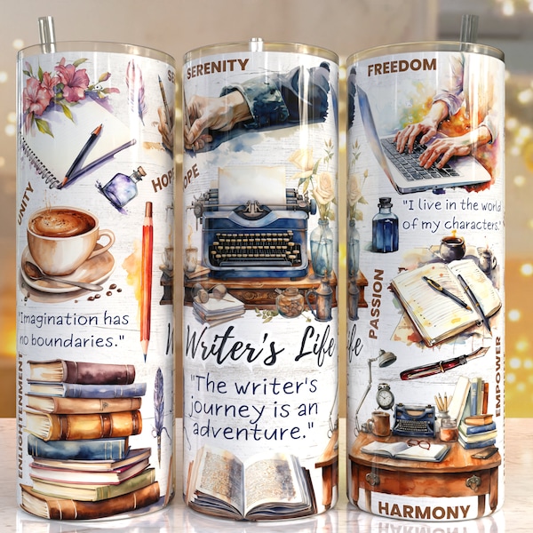 Writer's Life 20oz Skinny Tumbler Sublimation Designs, Writer's LifePNG File Digital Download, Writer's Life Life PNG, Writer's Life tumbler