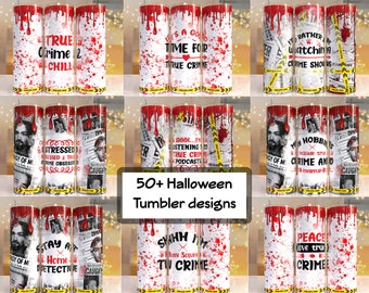 50+ Crime/Halloween Tumbler Design | Sublimation Designs Downloads, Digital download, 20 oz tumbler sublimations, Digital file