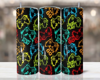 Gamer Tumbler sublimation designs download PNG, Game Tumbler Wrap, Inspirational Tumbler Design, Skinny Tumbler Design PNG, waterslide