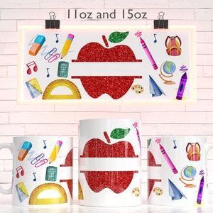 Plantilla de sublimación de taza con nombre personalizado del maestro - Diseños de sublimación - Taza de 11Oz - Taza de 15Oz Plantillas de taza PNG - Cricut Mug Press Designs Wrap