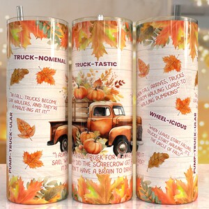 Fall truck Tumbler Wrap, Fall Sublimation Design, 20 oz Skinny Tumbler, Country Autumn Tumbler PNG Download File, autumn tumbler