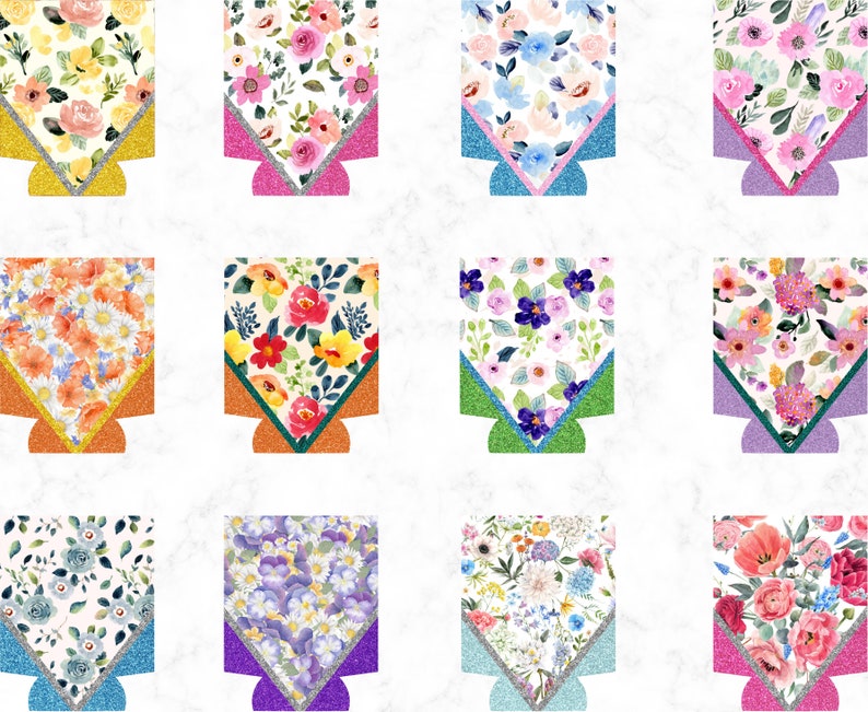 50 PNG Flower Vsplit Can Cooler Sublimation Design, Can Cooler Designs ...