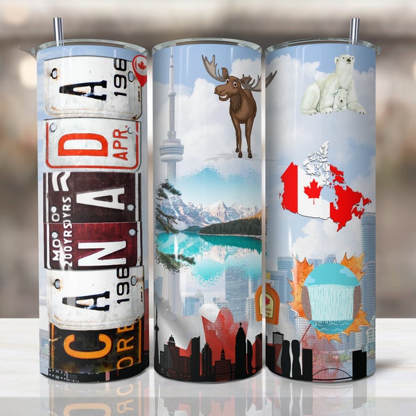 Canada Tumbler Wrap sublimatie ontwerp, 20oz Skinny Sublimatie, Foto tuimelaar sublimatie ontwerp downloaden, Canada tuimelaar wrap