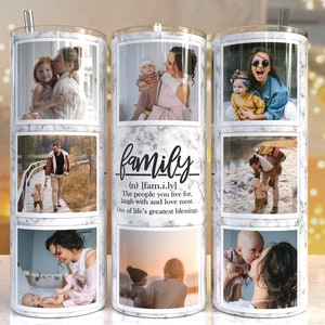 Add own photo,Photo Tumbler Template,Png Sublimation Photo Collage 20oz Skinny Tumbler,Waterslide Full Wrap