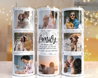 Add own photo,Photo Tumbler Template,Png Sublimation Photo Collage 20oz Skinny Tumbler,Waterslide Full Wrap