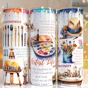 Artist life 20oz Skinny Tumbler Sublimation Designs, Artist PNG File Digital Download,Artist life PNG, Artist tumbler png