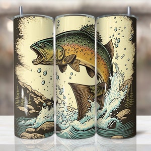 Fishing Tumbler, 20oz Skinny Tumbler Sublimation Designs Wood Fishing Wrap Tumbler for Straight & Tapered Tumbler PNG File Digital Download
