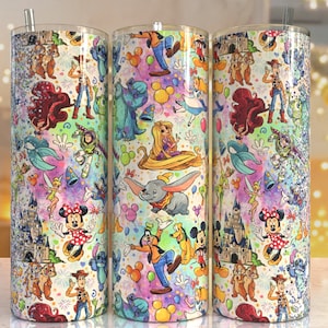 Cartoon Princess, mouse, duck Tumbler Design | magic kingdom Sublimation Designs Downloads - 20 oz tumbler sublimation image Design