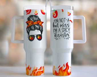 Soy un desastre divertido sarcástico 40oz Quencher Tumbler Wrap/ PNG Diseño de Tumbler Diseños de Sublimación Descargas - PNG/ diseño sin costuras