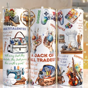 A jack of all trades 20oz Skinny Tumbler Sublimation Designs, A jack of all tradesPNG File Digital Download, Mom tumbler