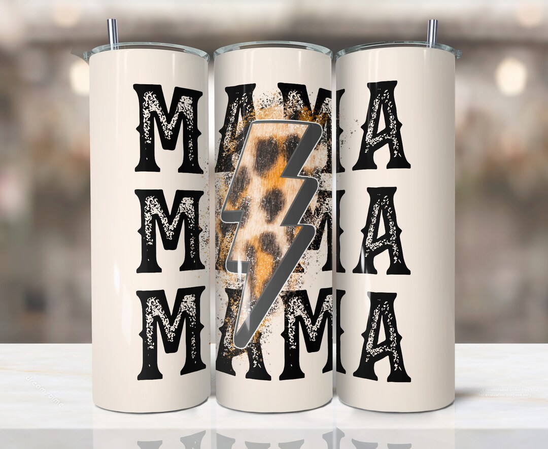 MAMA Thunder Bolt Tumbler Wrap Png, Mother Tumbler, 20oz Skinny Tumbler ...