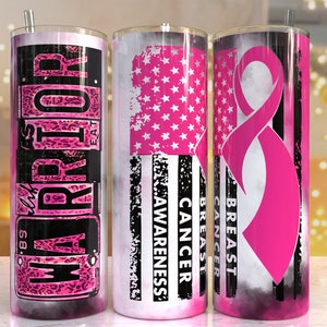 Warrior/ Cancer design, 20oz Skinny Tumbler Sublimation Designs Breast Cancer Awareness Pink Tumbler for Straight/Tapered Tumbler Design-PNG