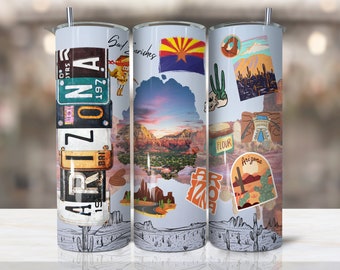 Arizona Tumbler Designs | 20oz Skinny Tumbler Sublimation Designs download, PNG File Digital Download, State PNG,state tumbler