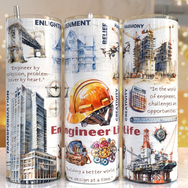 Engineer Life 20oz Skinny Tumbler Sublimation Designs, Engineer Life PNG File Digital Download,Engineer Life PNG, Engineering tumbler