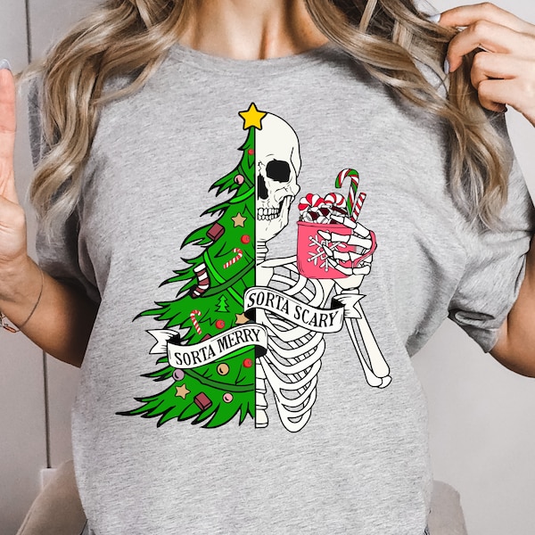 Sorta Merry Sorta Scary PNG, Dead Inside Skeleton Christmas Png, Funny Sarcastic Christmas Png, Merry Christmas, Funny Christmas PNG