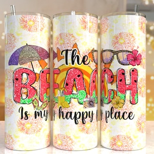 Summer  beach glass tumbler, summer 20oz Skinny Tumbler Sublimation Designs Tumbler PNG File Digital Download, Summer beach wrap