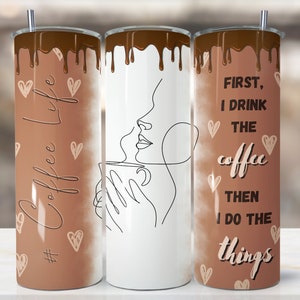 Coffee 20oz Skinny Tumbler Sublimation Designs, umbler File Digital Download, sublimation design downloads, coffee lover, coffee sublimation