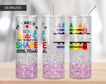 Teacher Name Tumbler Design, Teacher Tumbler Pink glitter Sublimation Designs Downloads - 20 oz skinny tumbler sublimation image Design