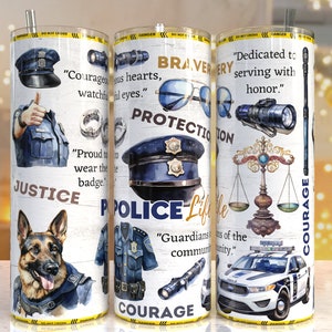 Police life 20oz Skinny Tumbler Sublimation Designs, Police PNG File Digital Download,Police life PNG, Police tumbler png