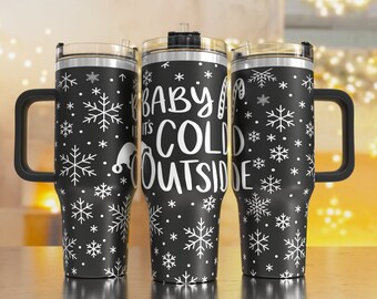 Christmas 40oz Quencher Laser Tumbler Wrap/  PNG Tumbler Design Sublimation Designs Downloads, 40oz Laser Engraving Wrap, Lser SVG
