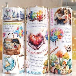Social Worker&#39;s Life 20oz Skinny Tumbler Sublimation Designs, Social Worker&#39;s Life PNG File Digital Download, Social Worker tumbler