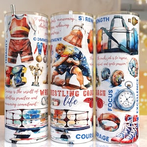 Wrestling coach life 20oz Skinny Tumbler Sublimation Designs, Wrestling coach PNG File Digital Download,Wrestling coach PNG