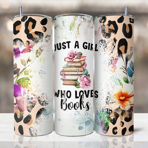 Book Lover 20oz Skinny Tumbler Sublimation Designs, Tumbler File Digital Download, sublimation design downloads, Motivational Book Lover png
